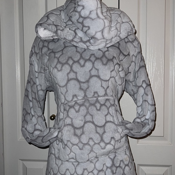 Grey fleece Disney Mickey Mouse Pajama dress M - Picture 3 of 3